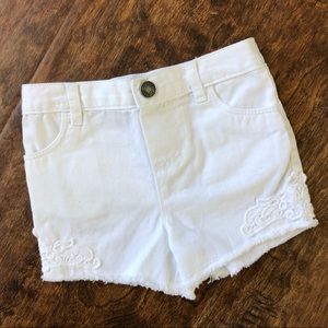Carter’s White Toddler Shorts with Crochet Details